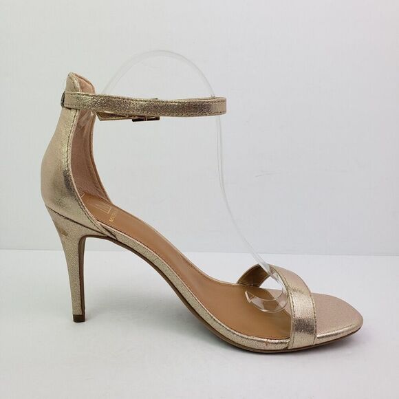 Material Girl Blaire Womens Sz 9.5 Gold Party Formal Ankle Strap 4" Heels Sandal - Picture 4 of 13